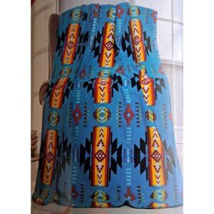 New Turquoise 50x60 Southwest Aztec Fleece Throw Gift Blanket Reversible Native